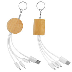 CABLE USB 3 EN 1 EN BAMBOU