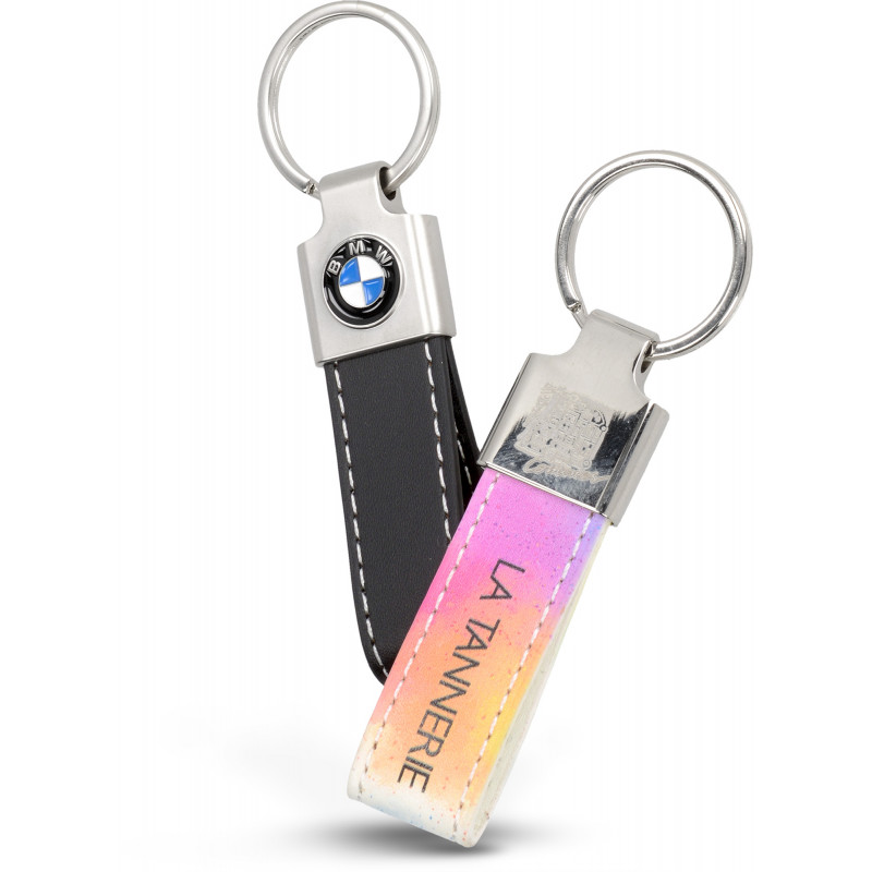 CTRINEWS Porte-clés BMW avec porte-clés en cuir, surface en polyuréthane  thermoplastique souple avancée, porte-clé en cuir grainé pour clé